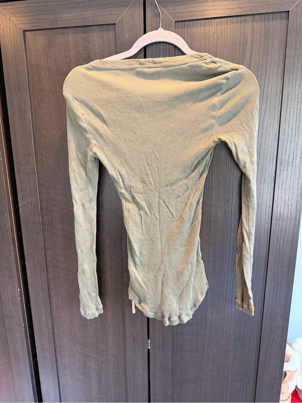 Standard James Perse Scoop neck olive green ribbed top size 2 100% cotton - Picture 5 of 10